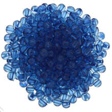 Koraliki akrylowe gładkie transparentne niebieski 6mm