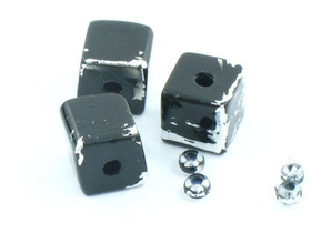 SZKŁO MALOWANE 6X6MM CZARNY/SREBRO (6SZT)